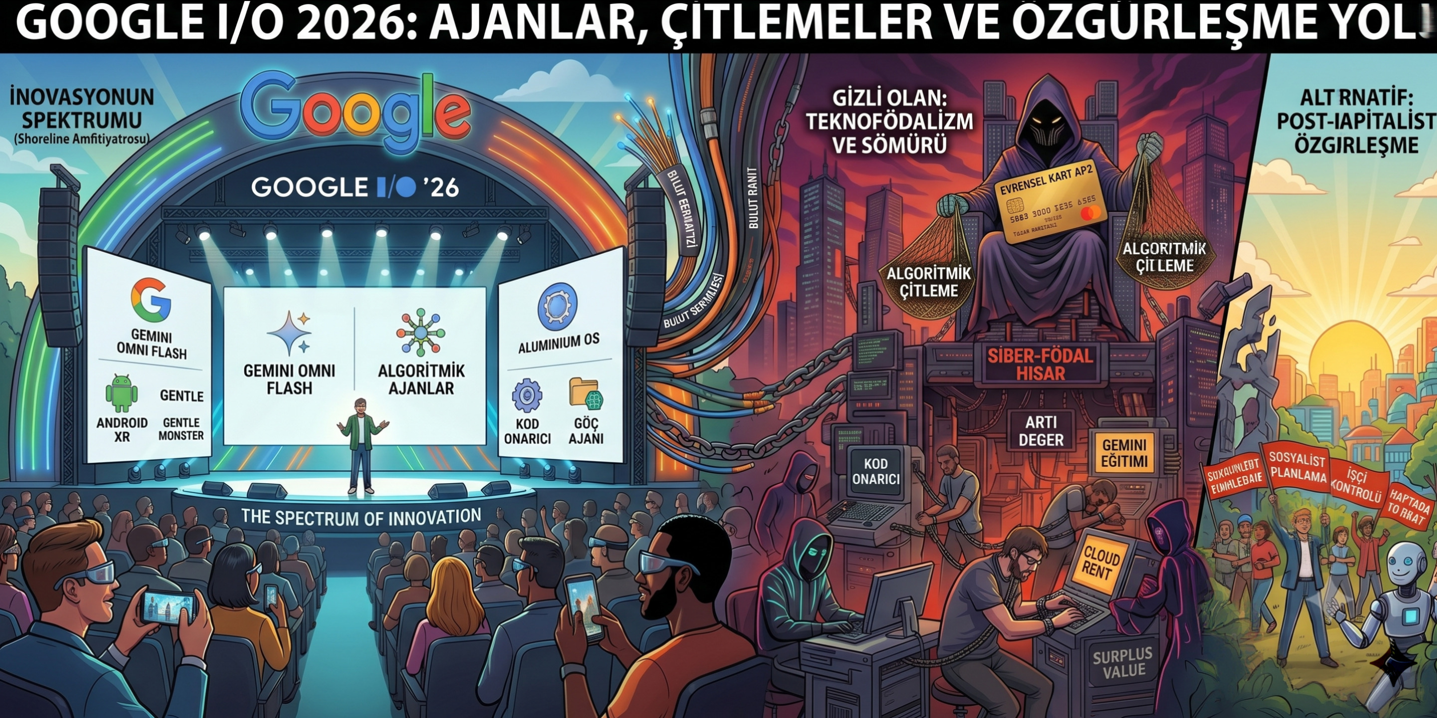 Akıllı Ajanların Gölgesinde: Google I/O 2026 ve Teknofeodalizm Kıskacındaki Bilişim Emeği