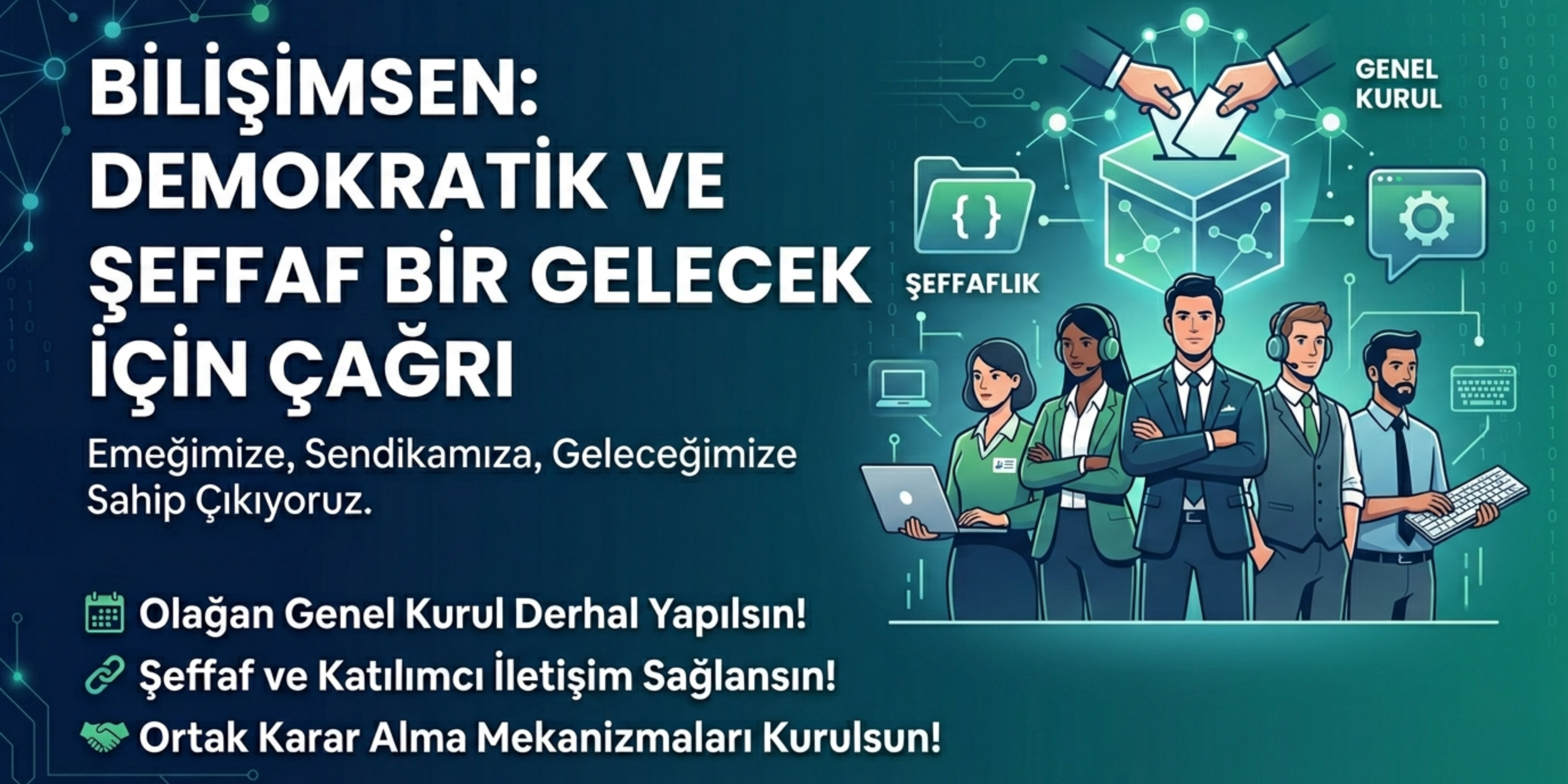 BilişimSen Üyelerine ve Kamuoyuna: Sendikal Demokrasi ve Şeffaflık Çağrısı
