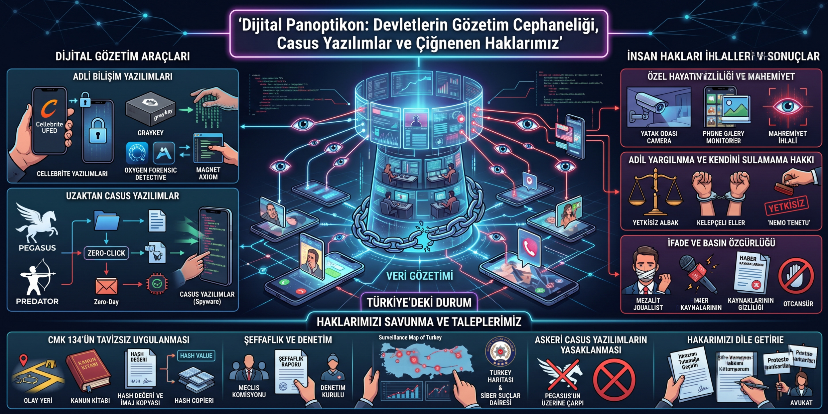 Dijital Panoptikon: Devletlerin Gözetim Cephaneliği, Casus Yazılımlar ve Çiğnenen Haklarımız